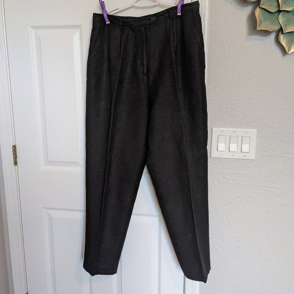 VINTAGE Y2K, DOUBLE PLEATED, LINED, Black Work Pants, 12, EUC, HIGH QUALITY